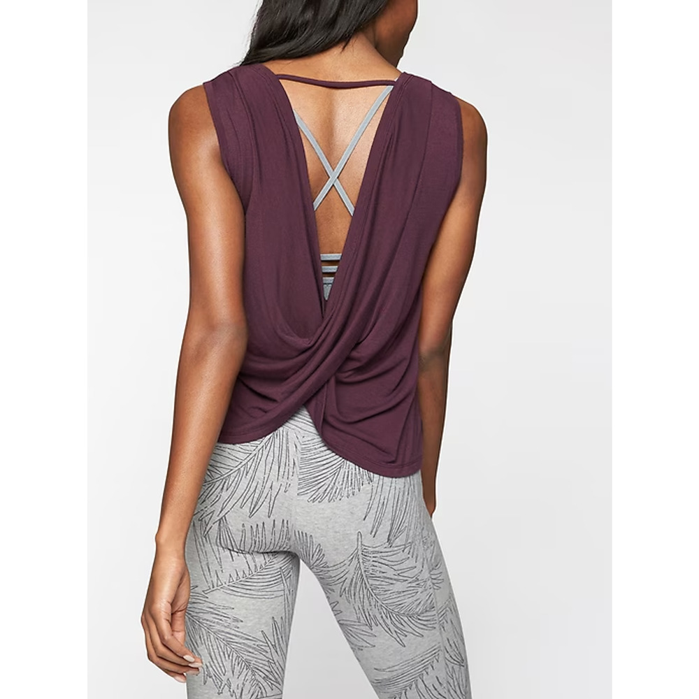 Athleta Revive Drape Tank Wild Raisin Adventure Activewear Gorpcore Size XL NWT